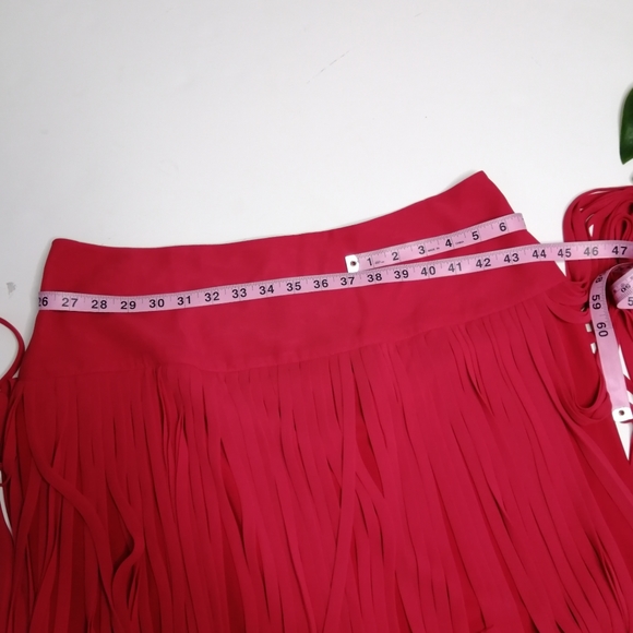 Lane Bryant Women's chiffon fringe skirt Red Size 14 - Picture 7 of 8